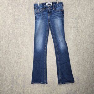 Hollister Womens Bootcut Jeans Medium Wash Size 26x31 Low Rise Stretch Cotton Bl
